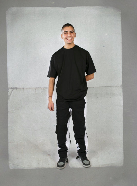 BlackxWhite "Stitched" Cargo Pants- Unisex